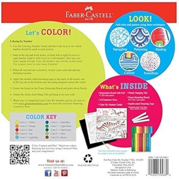 FaberCastell Color por número Foil Fun TRex Color y_2