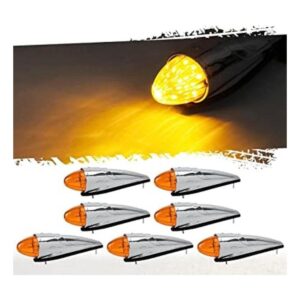 Partsam 7 luces LED de torpedo de cabina cromadas y ámbar_1