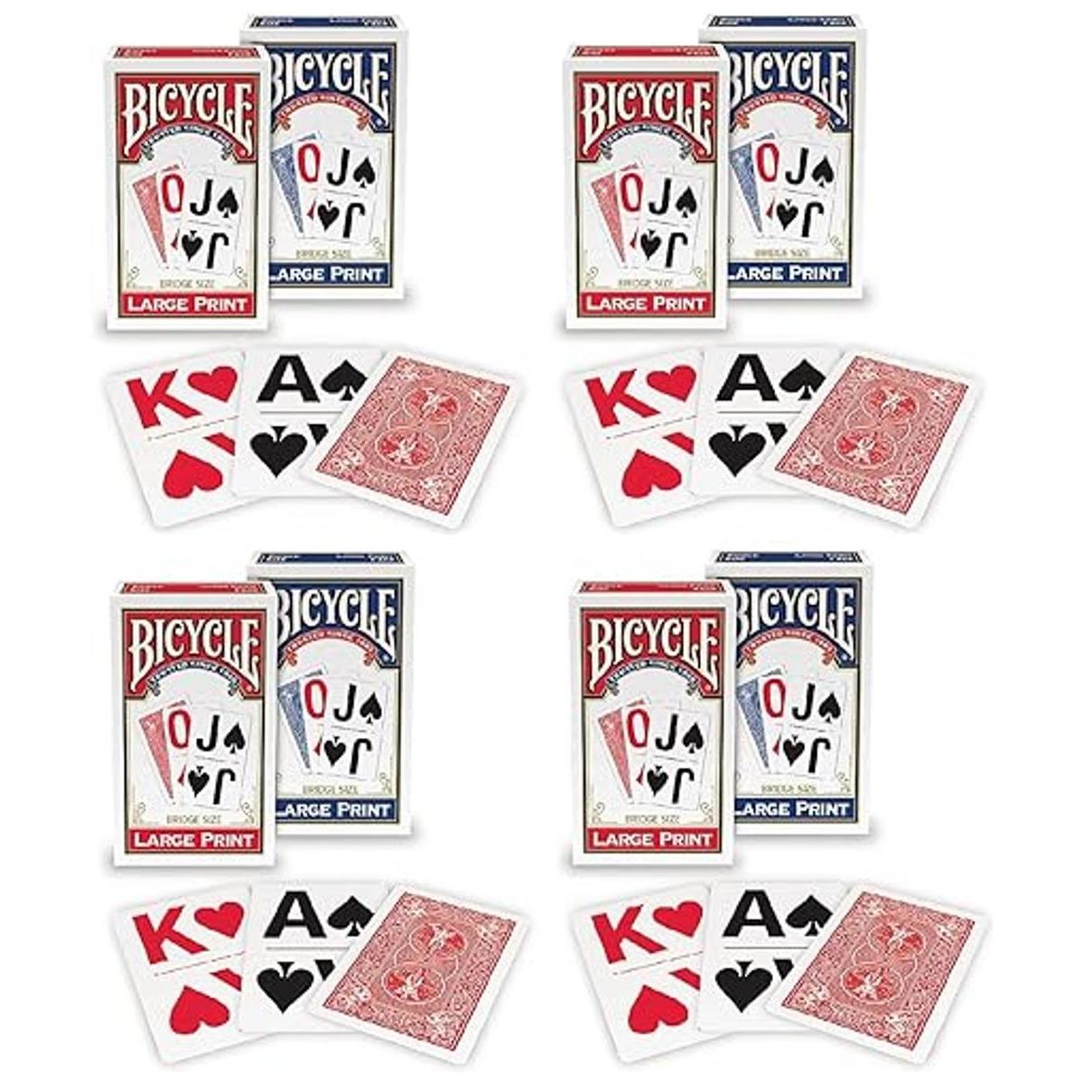 Tarjetas de juego con impresión grande de bicicleta
