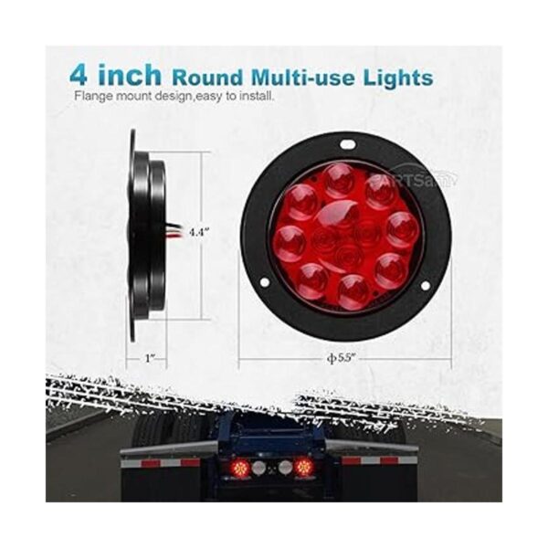 Partsam Luces traseras ledes redondas para remolque 4_3