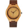 CUCOL Reloj de madera para hombre con correa de cuero de_1