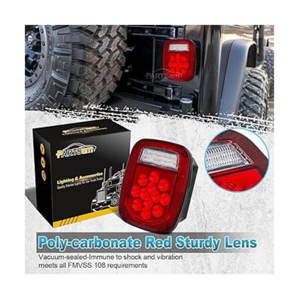 Partsam 2x luces de freno y giro rojocolor blanco de 39_3