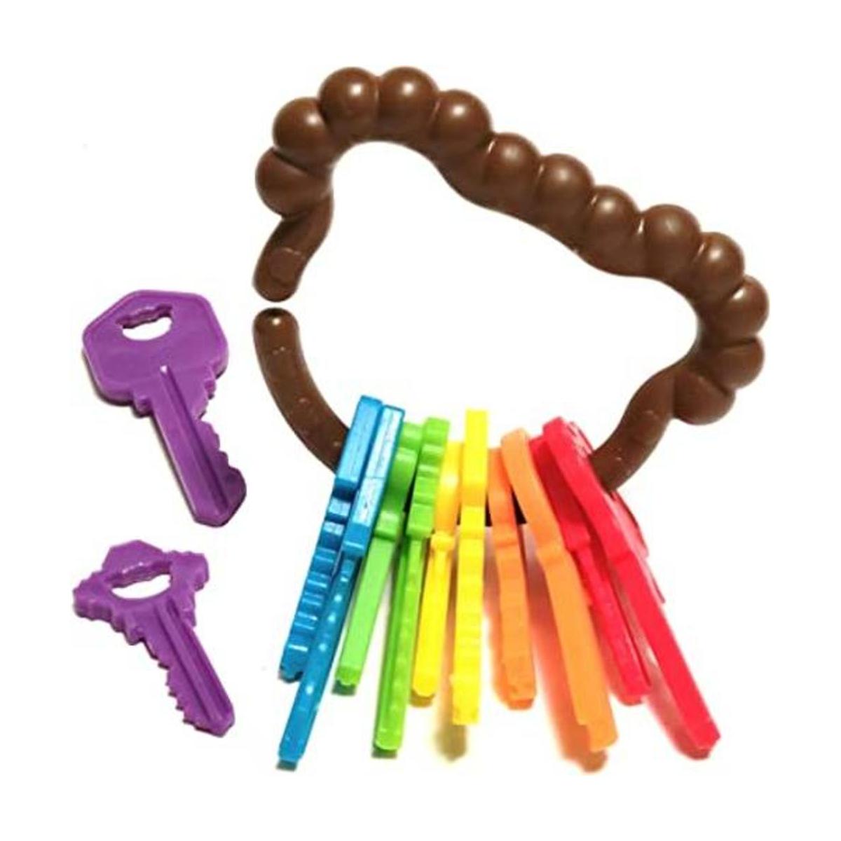Montessori Llavero para bebé con diseño de arco iris