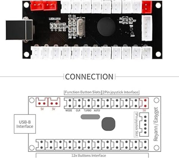 Easyget 2 Player Zero Delay Generic Game Controller USB a