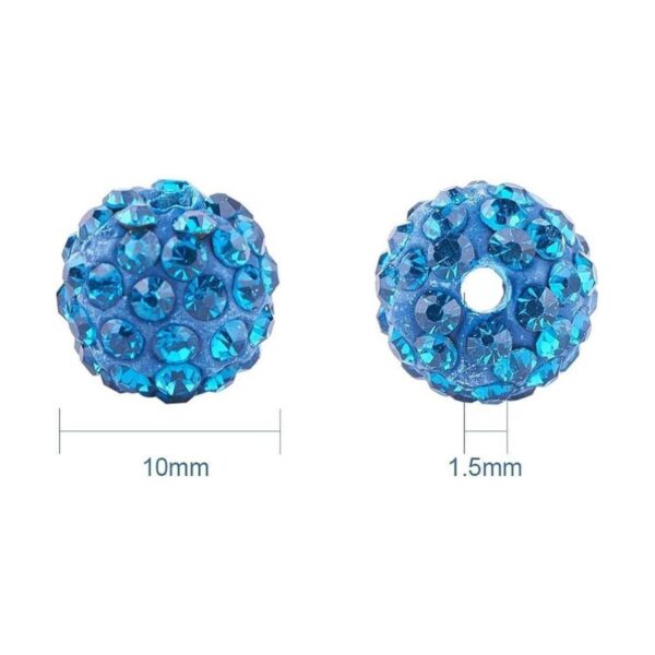 Pandahall 100 piezas de 0.394 in de circón azul Shamballa