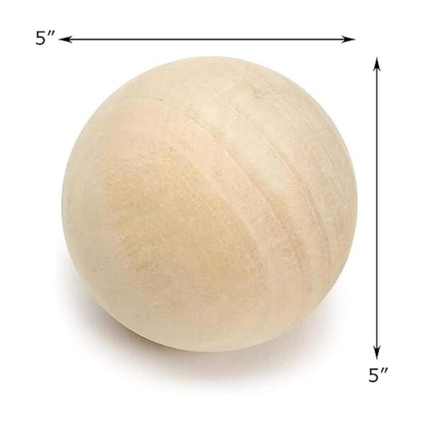 CYS EXCEL Bola de madera decorativa de 5.0 in paquete de_2