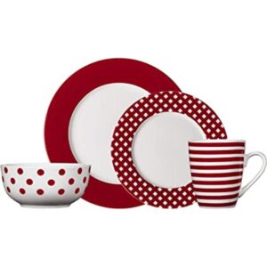 Pfaltzgraff Kenna Red Juego de vajilla de porcelana de 16_1