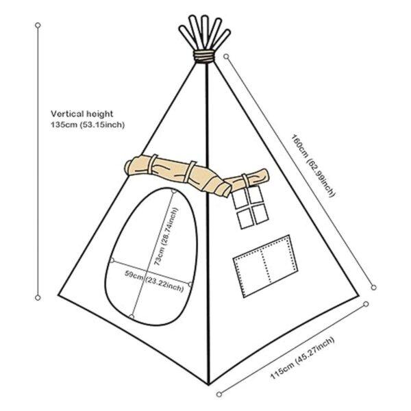 Casa de juego para niños Lavievert tipi indio de lona con_2