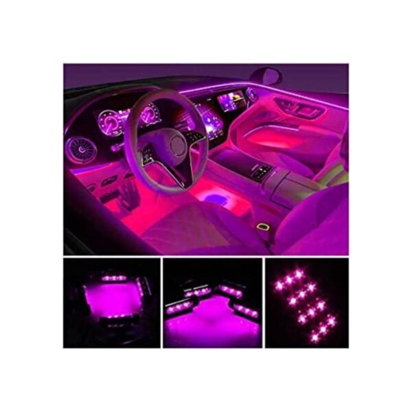 Luces LED de interior de carro 4 tiras de 36 LED 12 V CC_1