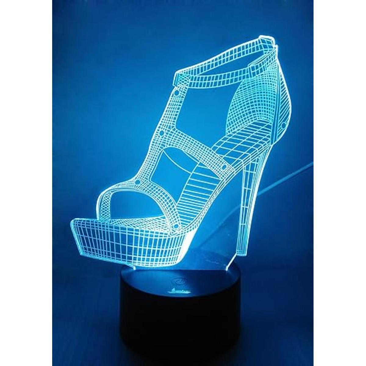 Lámpara de ilusión LED de luz nocturna 3D de tacón alto