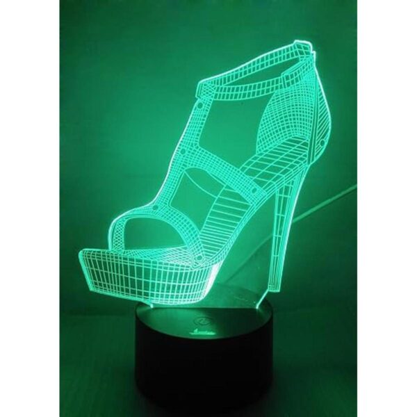 Lámpara de ilusión LED de luz nocturna 3D de tacón alto_2