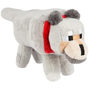 Lobo de peluche de Minecraft con etiqueta 15 In_1