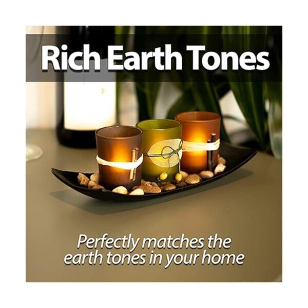 Natural Candlescape juego de 3 soportes de vela charola y_5