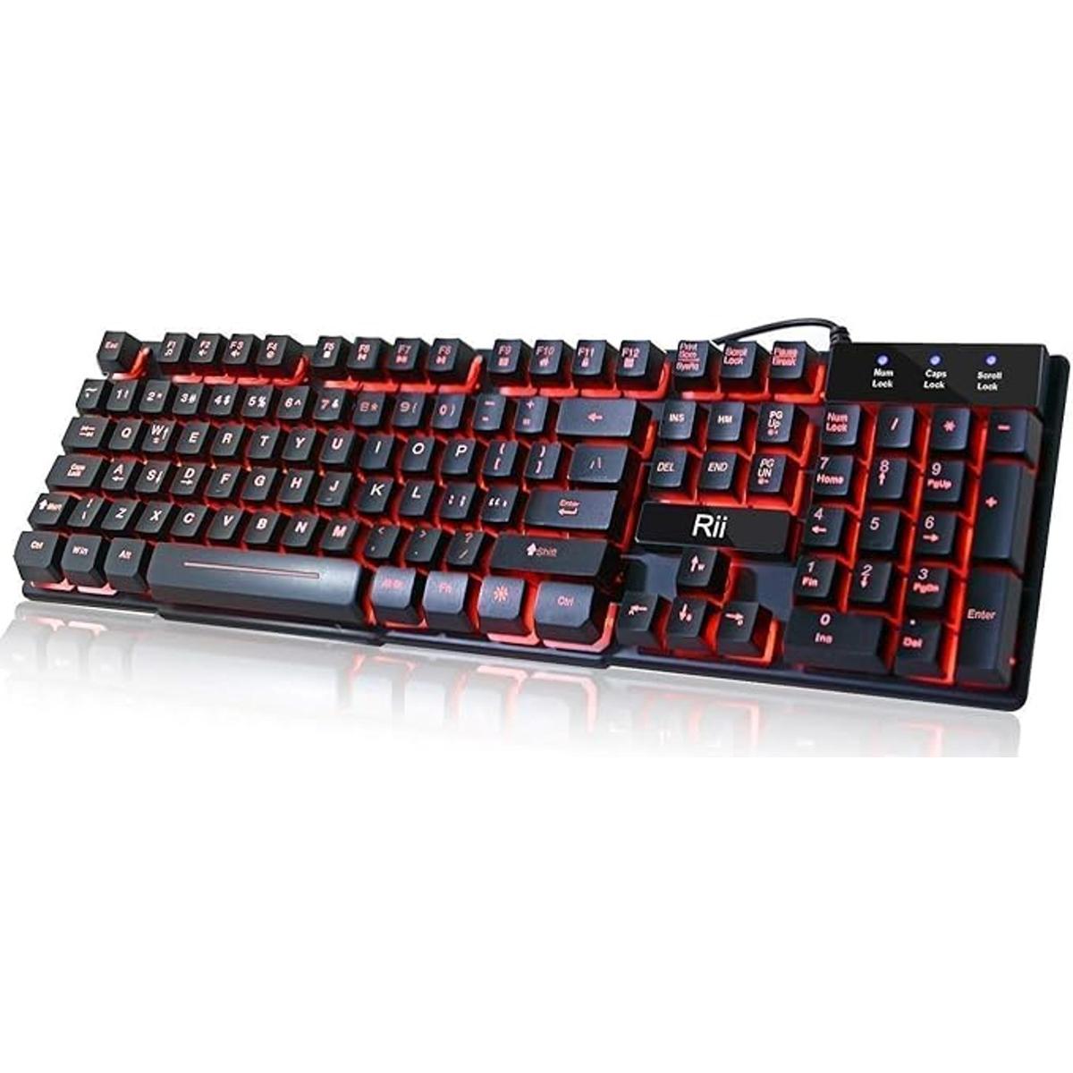 Rii RK100 teclado con retroiluminación LED de 3 colores