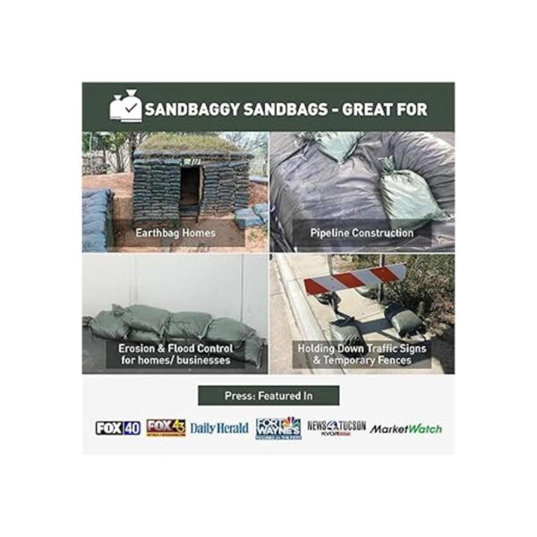 Sandbaggy Bolsas de arena vacías de poliéster con_4