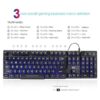 Rii RK100 teclado con retroiluminación LED de 3 colores