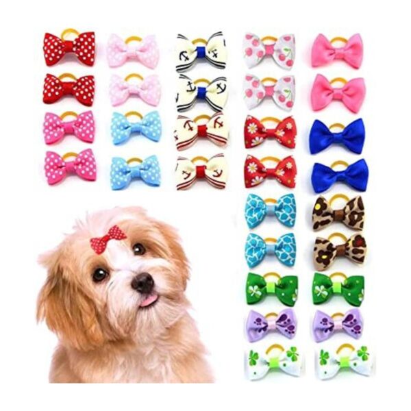 Mewtogo 30 unids15 pares de lazos de pelo de perro con