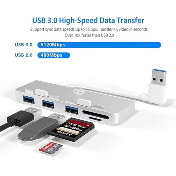 Cateck ultrafina Premium de aluminio 3 puertos USB 3.0 Hub_5