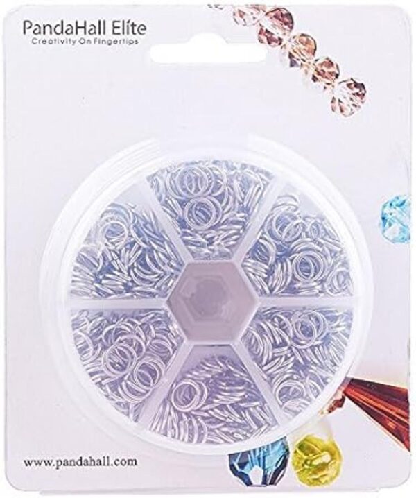 PandaHall Elite 1 caja anillos de acero inoxidable de 4