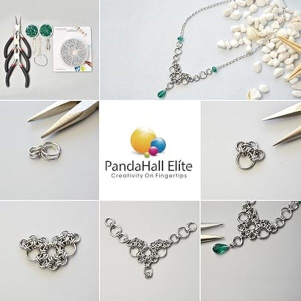 PandaHall Elite 1 caja anillos de acero inoxidable de 4