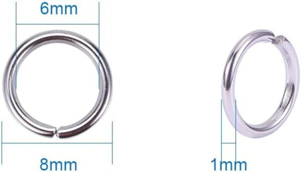 PandaHall Elite 1 caja anillos de acero inoxidable de 4