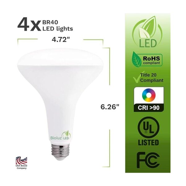 Bioluz Paquete de 4 bombillas LED BR40 de 3000 K blanco_2