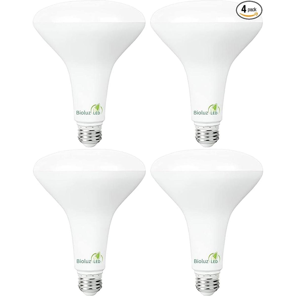Bioluz Paquete de 4 bombillas LED BR40 de 3000 K blanco