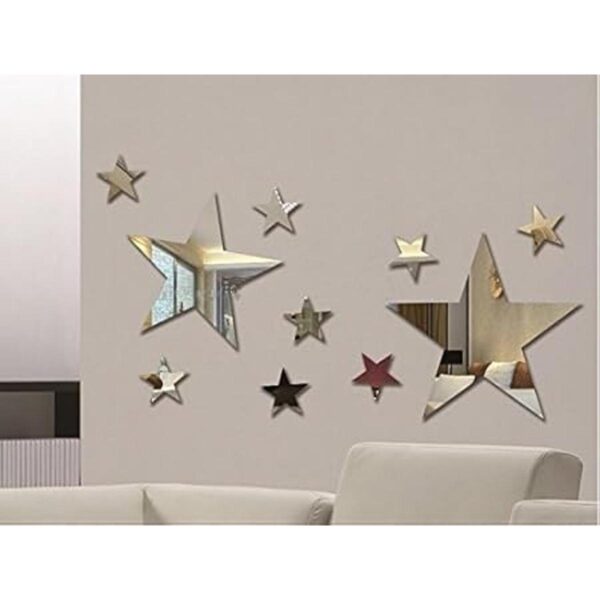 Etiqueta engomada del espejo de las estrellas pequeñasDIY_2