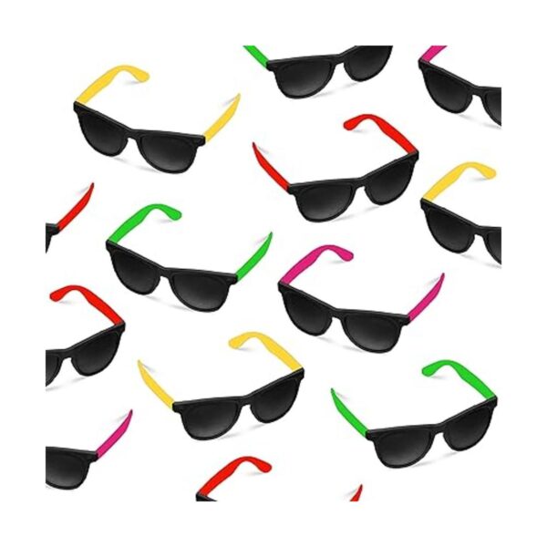 Paquete de 36 lentes de sol de neón con estilo de los 80_2