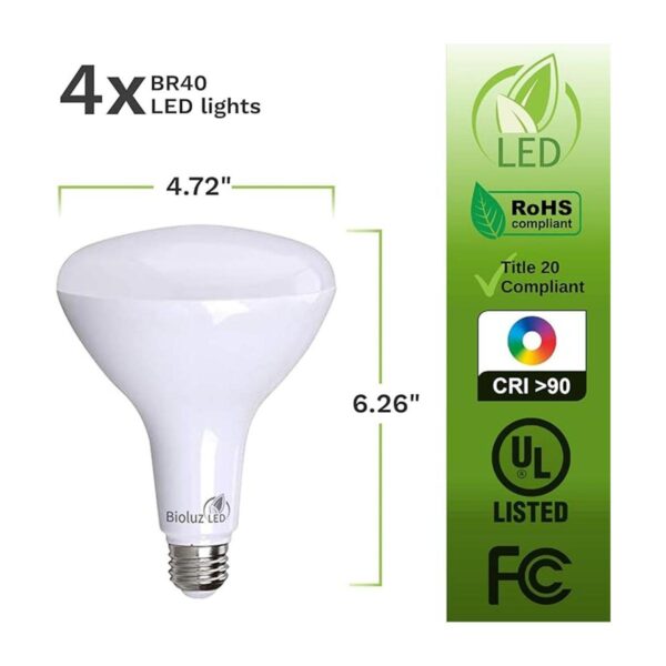 Bioluz Paquete de 4 bombillas LED BR40 más brillantes de_2