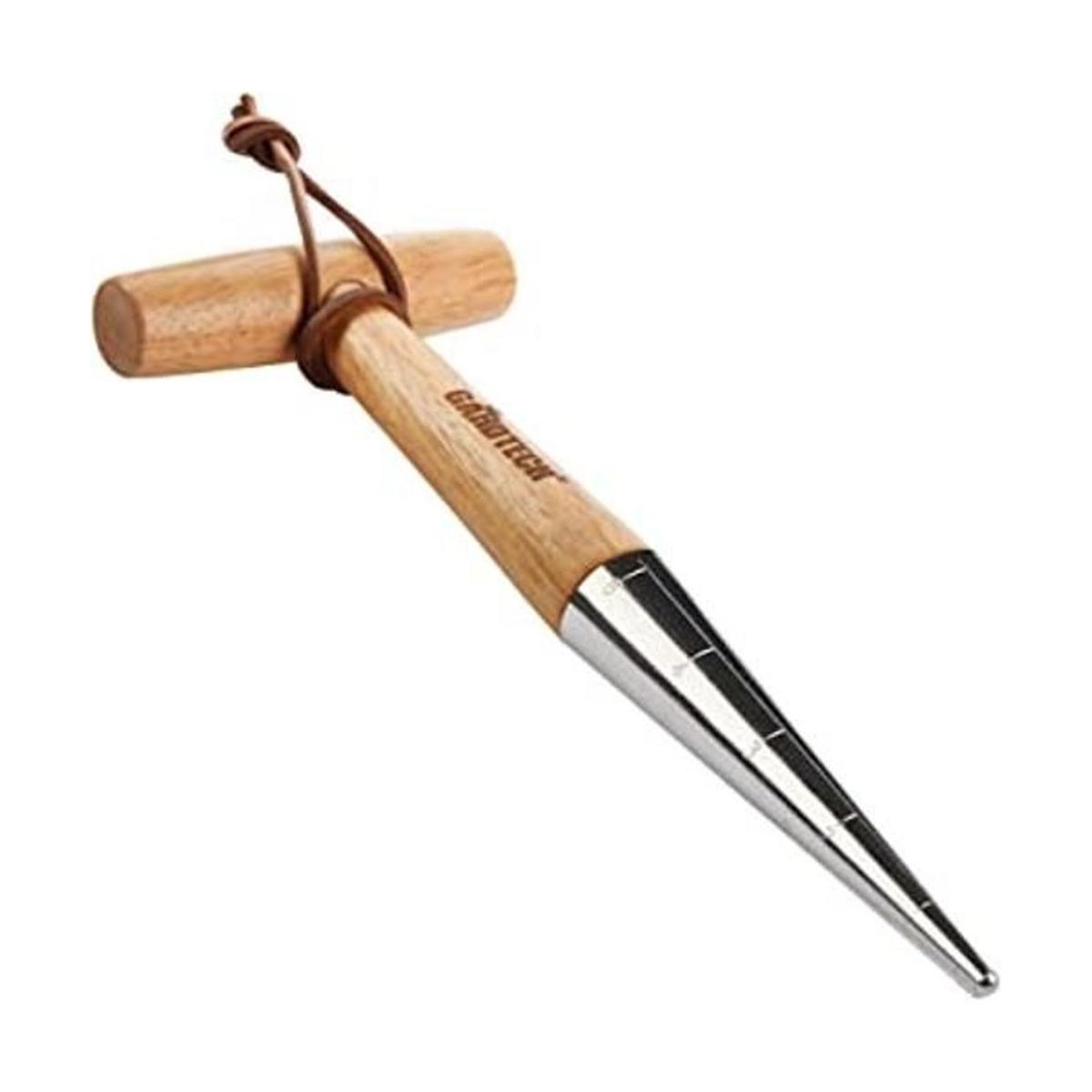 Gardtech Dibber de mano con mango de madera cabeza de