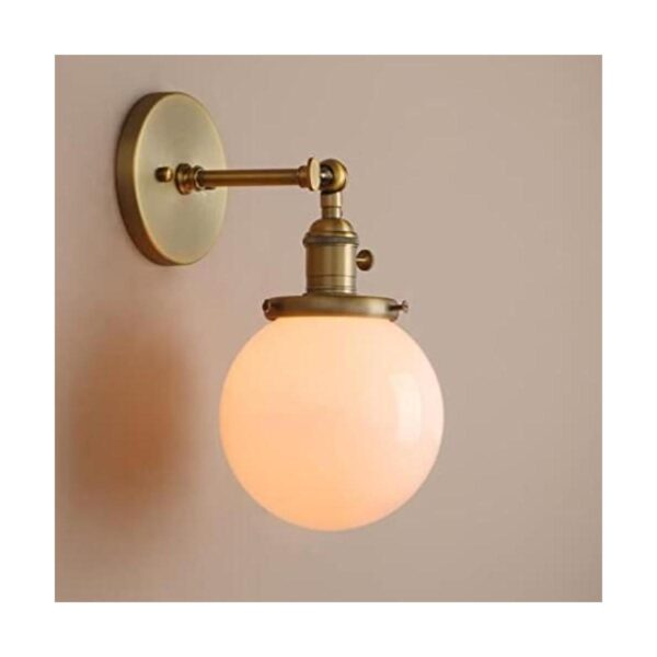Pathson Aplique de pared industrial con globo blanco luz_1