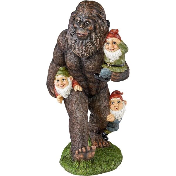 Estatua de pájaro para jardín con forma de gnomo. Pie_2