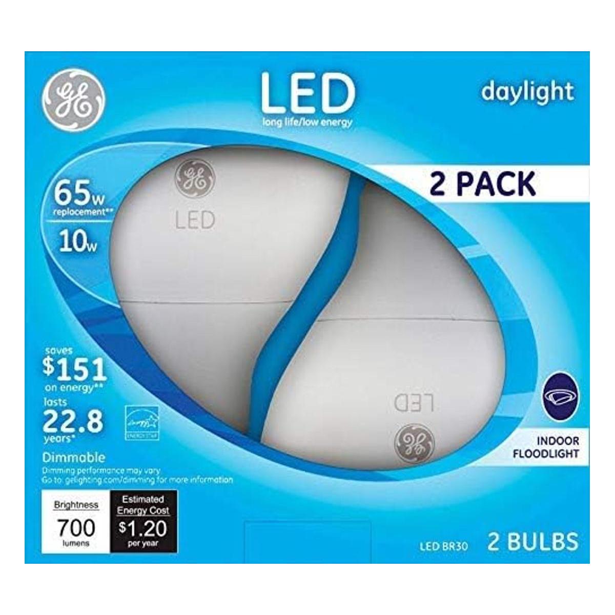 GE Lighting 22726 Bombilla LED BR30 de 10 W 2 unidades