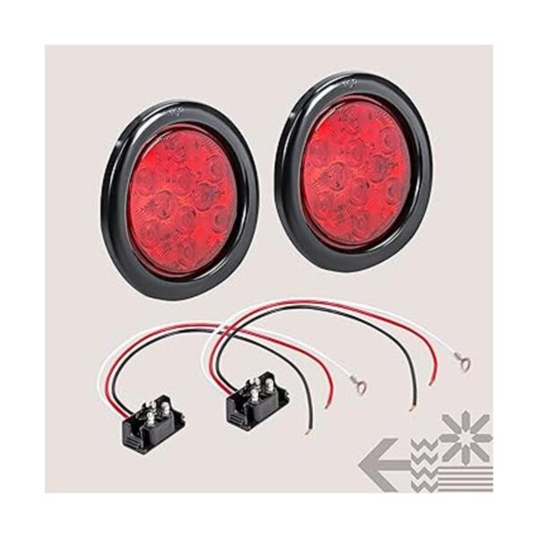 Luces de LED traseras de freno redondas color rojo de_6