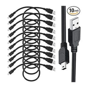 SaiTech IT Paquete de 10 cables de carga USB 2.0 A a Mini_1