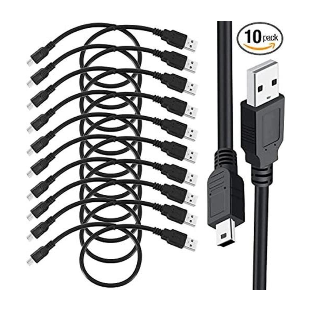 SaiTech IT Paquete de 10 cables de carga USB 2.0 A a Mini