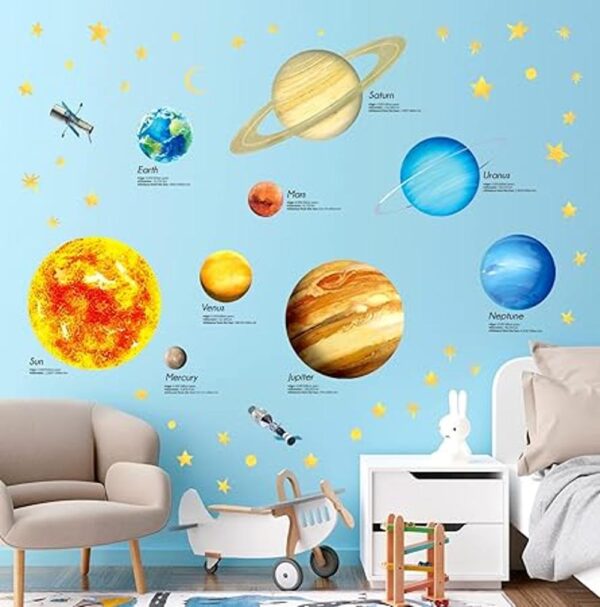 DECOWALL DS2007 Calcomanías de pared con sistema solar_2