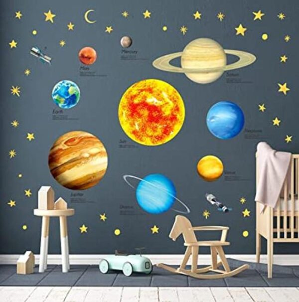 DECOWALL DS2007 Calcomanías de pared con sistema solar_1
