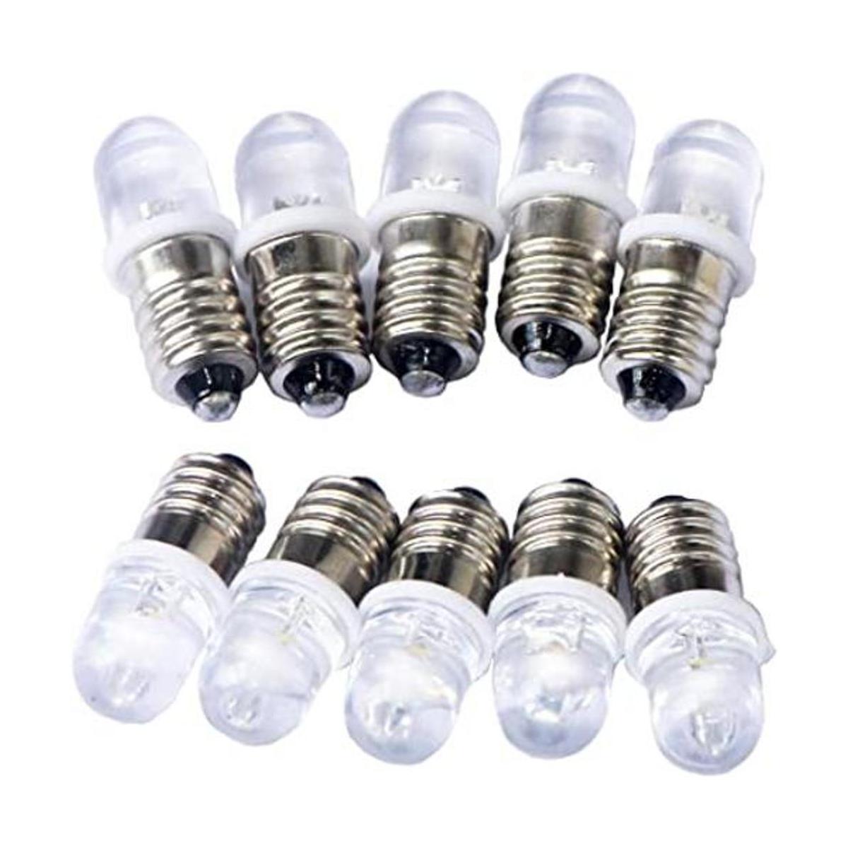 GutReise 10 bombillas LED con rosca E10 6 V luz blanca
