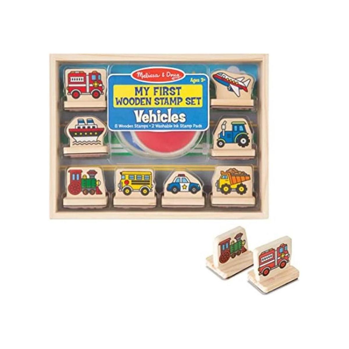 Mi primer juego de sellos de madera Vehículos.