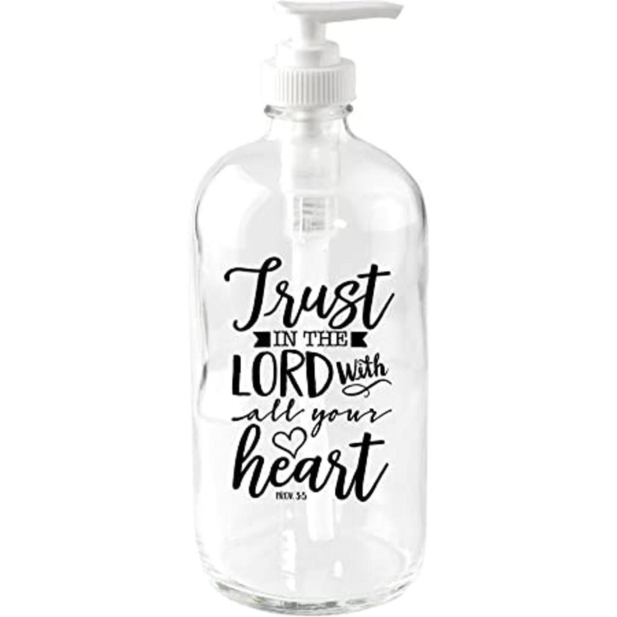 Trust in The Lord Dispensador de jabón de cristal 1.4 fl