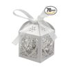 KPOSIYA Caja con corazón cortado con láser y cintas para