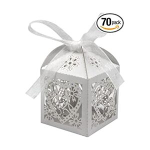 KPOSIYA Caja con corazón cortado con láser y cintas para