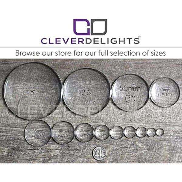 CleverDelights Cabujones redondos de cristal de 2.5 in de_3