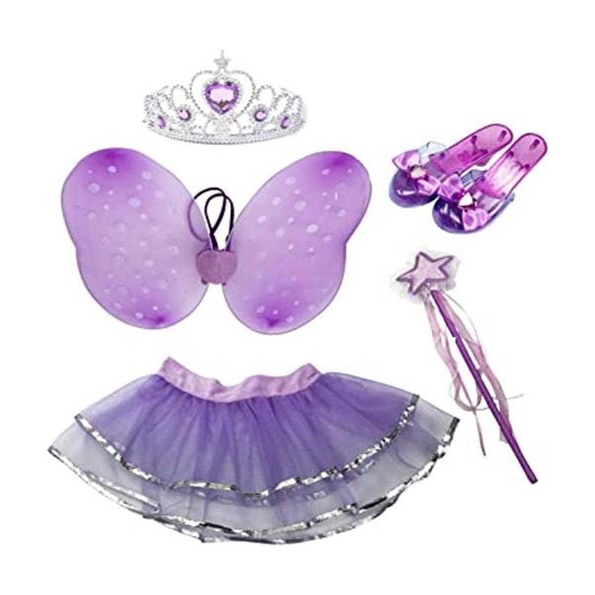 Juego de disfraz para niñas 6 unidades color morado