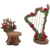 GlitZGlam Juego de arpa y silla para jardín de hadas en