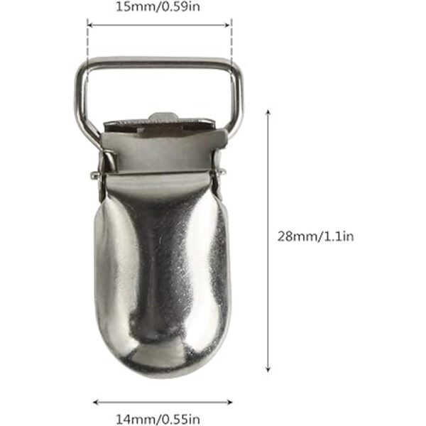 Andux 25 clips de tirantes para soportes de plata YJK01_2