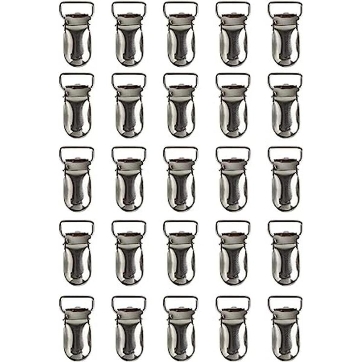 Andux 25 clips de tirantes para soportes de plata YJK01