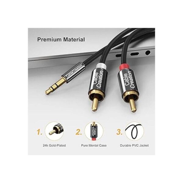 Cablecreation Cable de audio RCA macho a cable macho de_3